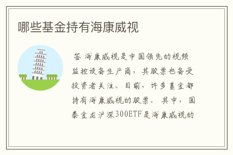 哪些基金持有海康威视