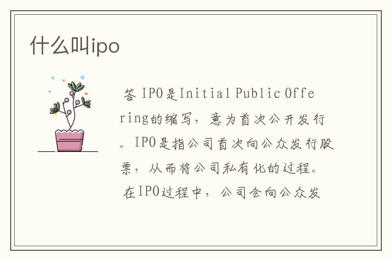 什么叫ipo