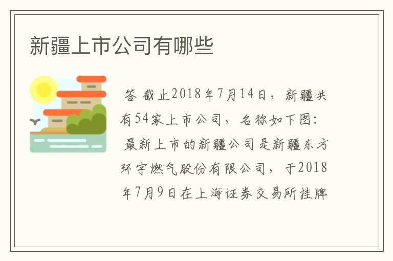 新疆上市公司有哪些