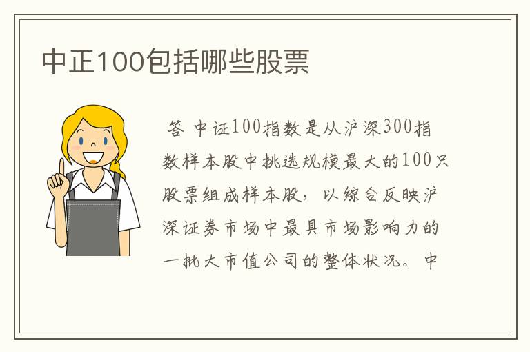 中正100包括哪些股票